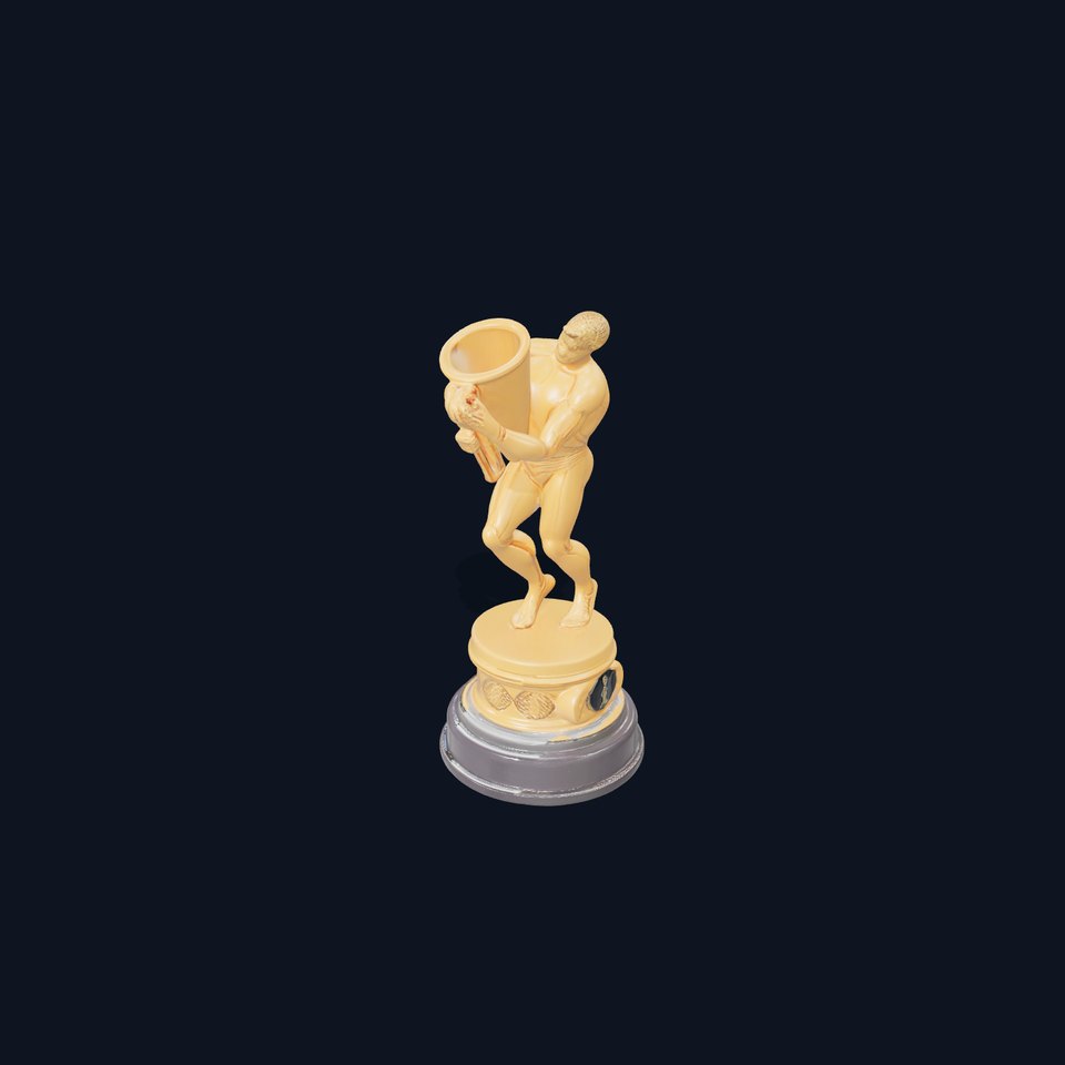 Golden Trophy Holding Man Model Pack
